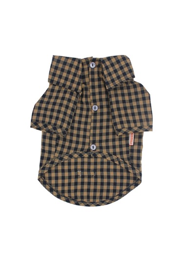 Pawstar Brown Gingham Shirt Kahverengi Pötikare Kedi Köpek Gömleği