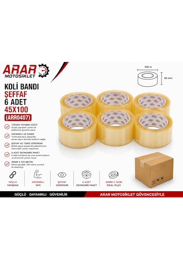 Koli Bandı Şeffaf 6 Adet 45x100 Arr0407