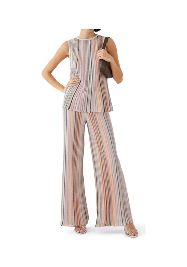 Missoni Işıltılı Triko Düz Pantolon Pembe