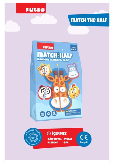 Puedo Manyetik Eşleştirme Oyunu - Match The Half