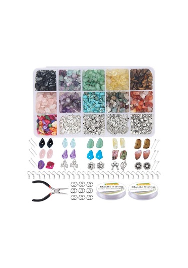 Qingmipy 15 Izgarlı Kristal Takı Yapım Seti - Elastik Tel, Kanca Ve Aletler İle Bileklik, Kolye Ve Küpe Yapımı