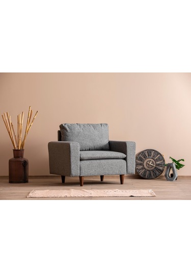 Lungo Modüler Berjer - Gri Keten Açık Gri