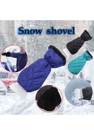 Sones Kalın Su Geçirmez Kar Temizleme Küreği Araba Sıcak Eldiven Mavi