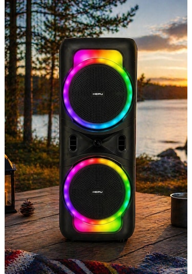 Hepu Hp-118 8 İnç Bluetooth Partybox Hoparlör - 15w Işıklı, Mikrofonlu Ses Sistemi