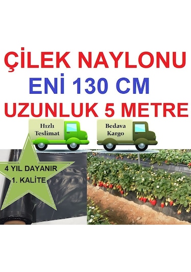 Malç Naylon Eni 130 CM 5 M Çilek Naylonu Malç Örtüsü