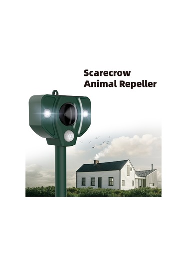 H47005 Pır Hareket Sensörlü Solar Ultrasonik Kovucu 5 Alarm Koyu Yeşil