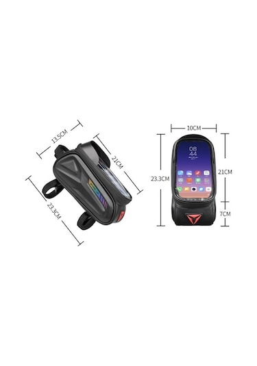 Didadodo 7 Su Geçirmez Dokunmatik Ekran Bisiklet Çantası Kadro Üstü Çanta Beyaz Beyaz