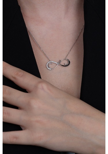 Sonsuzluk Sonsuz Aşk Gümüş Kolye Ve Bileklik Seti Taşlı Wsn91