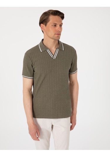 Pierre Cardin Erkek Haki Tişört 50310162-vr027 Haki