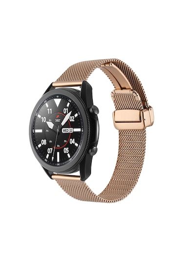 Gear S3 22mm Uyumlu Krd-85 22mm Metal Zore Kordon-rose Gold