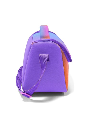 Coral High İlkokul Kız Çocuk Okul Beslenme Çantası, Turuncu Mor Renk Geçişli, Termoslu Isı Yalıtımlı Mavi - Turuncu