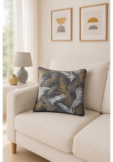 Jakar Kırlent Kılıfı Gold Antrasit V1 45x45 Antrasit- Gold