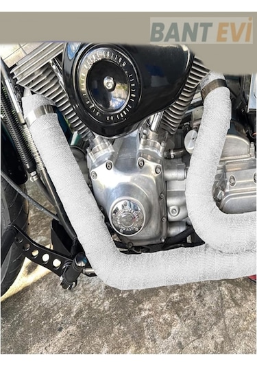 Egzoz Sargı Bandı 5cmx5mt Cam Elyaf Şerit Yanmaz Egzoz Bezi Yapışkansız (Boyanabilir)