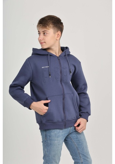 Toontoy Erkek Çocuk Luxury Baskılı Hırka İndigo