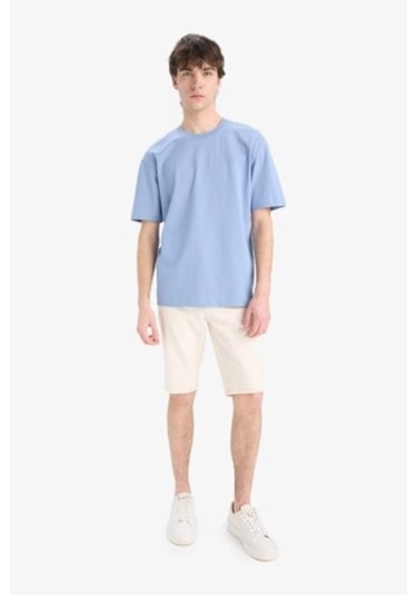 DeFacto Oversize Geniş Kalıp Bisiklet Yaka Kısa Kollu Kısa Kollu Tişört E6885AXNSBE797