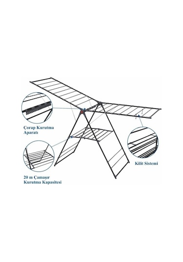 Devecioğlu Harbinger MM051 İnova Black Çamaşır Kurutma Askısı Siyah