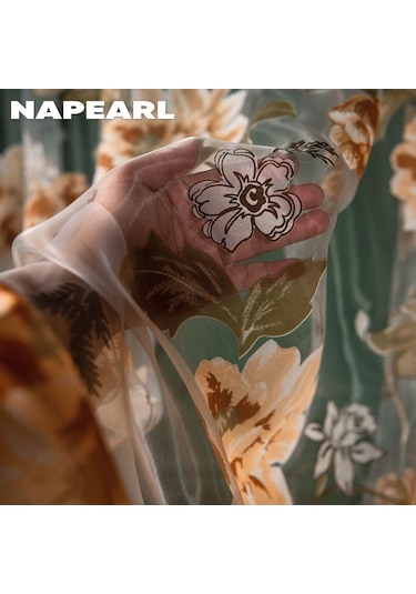 Mor 1pc Modern Mor Çiçek Mutfak Moda Sırf Pencere Perde Çiçek Tül Kapı Perdesi Napearl