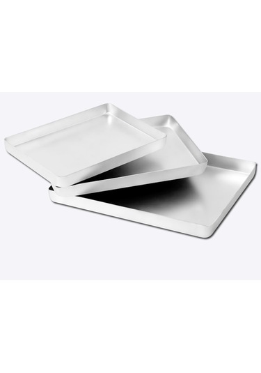 Alimunyum Fırın Tepsi Alkar 44 34 Cm 1 Kilo Açık Gri