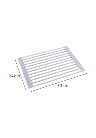 Dancemonkey Mutfak Rafı Lavabo Kase Katlanır Sıvı Filtreleri 33x24cm Gri