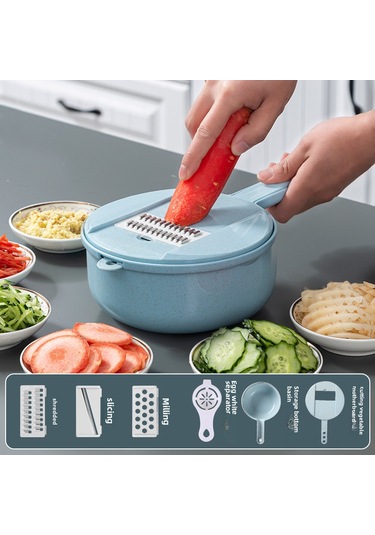 Hombey Ev Kullanıma Multifonksiyonel Mutfak Aleti: Patates Dilimleyici, Işkembecisi Ve Kesici - 6 Parça Standart Seti