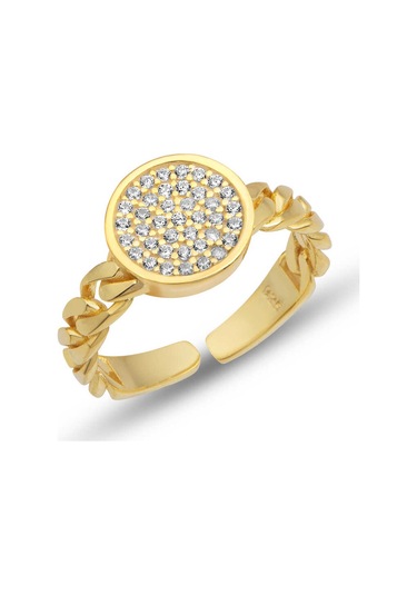 Blackcraft Gümüş Ayarlanabilir Gold Yuvarlak Zirkon Taşlı Kadın Yüzük Bc-eebf66 Renkli