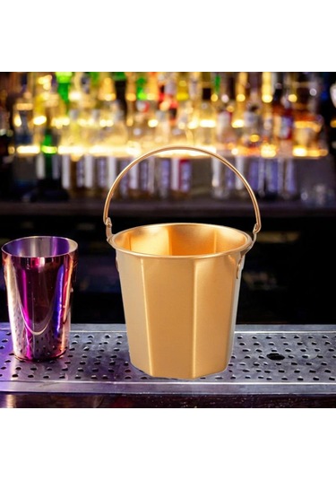 Homyl Şampanya Restoran Barı Için Buz Kovası Hafif İçecek Altın 1.1l