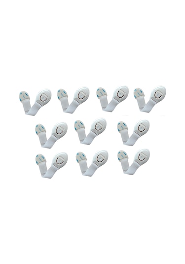 Demet Home Uzunluk Ayarlı Bebek Çocuk Güvenlik Dolap Çekmece Kilidi 10 Adet Çok Renkli