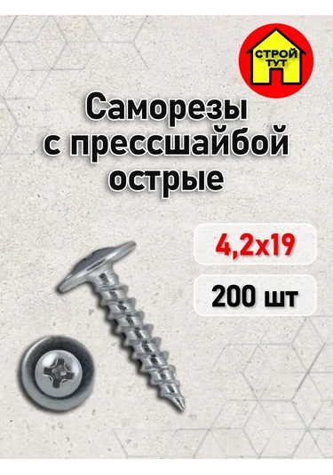 Stroj Tut 4,2x19 Pres Tablalı Galvanizli Sivri Vidalar 200 Adet 316441011 Diğer