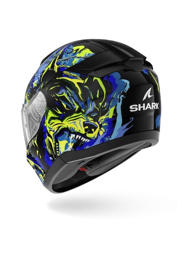 Shark Rıdıll 2 Ragıng Beast Kapalı Kask Siyah Sarı Mavi