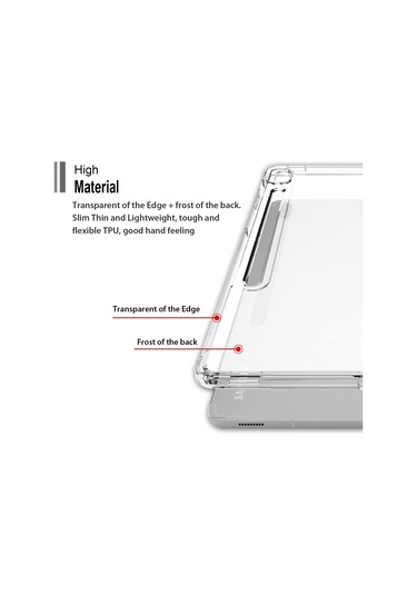 Samsung Galaxy Uyumlu Tab S10 Ultra Sm-x920/ X926 Kılıf 14.6" Şeffaf Esnek Silikon Arka Kapak