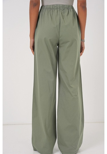 Bigdart 6690 Kadın Bol Paça Yüksek Bel Pantolon - Çağla