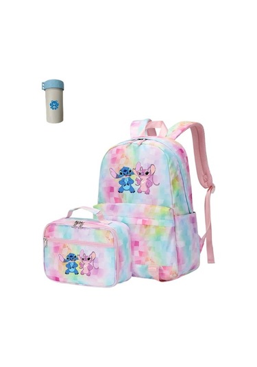 Net Edge 2 Adet Disney Lilo Stitch Çok Cepli Sırt Çantası Öğle Yemeği Çantası Keten Sırt Çantası Rahat Okul Çantası Cwbx6w Diğer