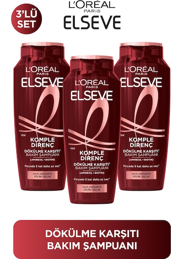 ELSEVE 3'lü L'Oréal Paris Elseve Komple Direnç Dökülme Karşıtı Bakım Şampuanı 400 ml