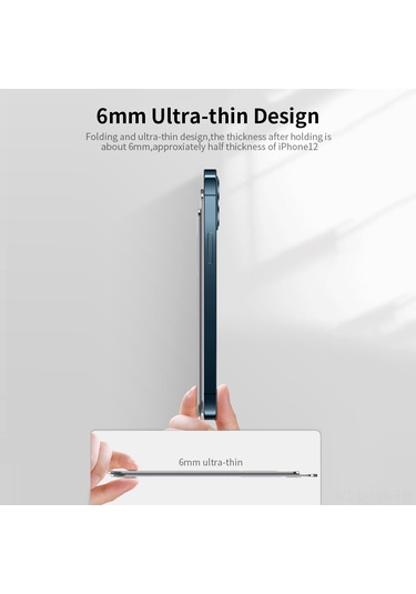 Vkemall Alüminyum 7 Seviye Yükseklik Ayarı Telefon Ve 12 İnç Tablet Uyumlu Katlanabilir İnce Masaüstü Tutucu - Gri