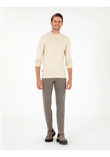 Pierre Cardin Erkek Krem Melanj Kazak /triko 50296564-vr159 Krem Melanj