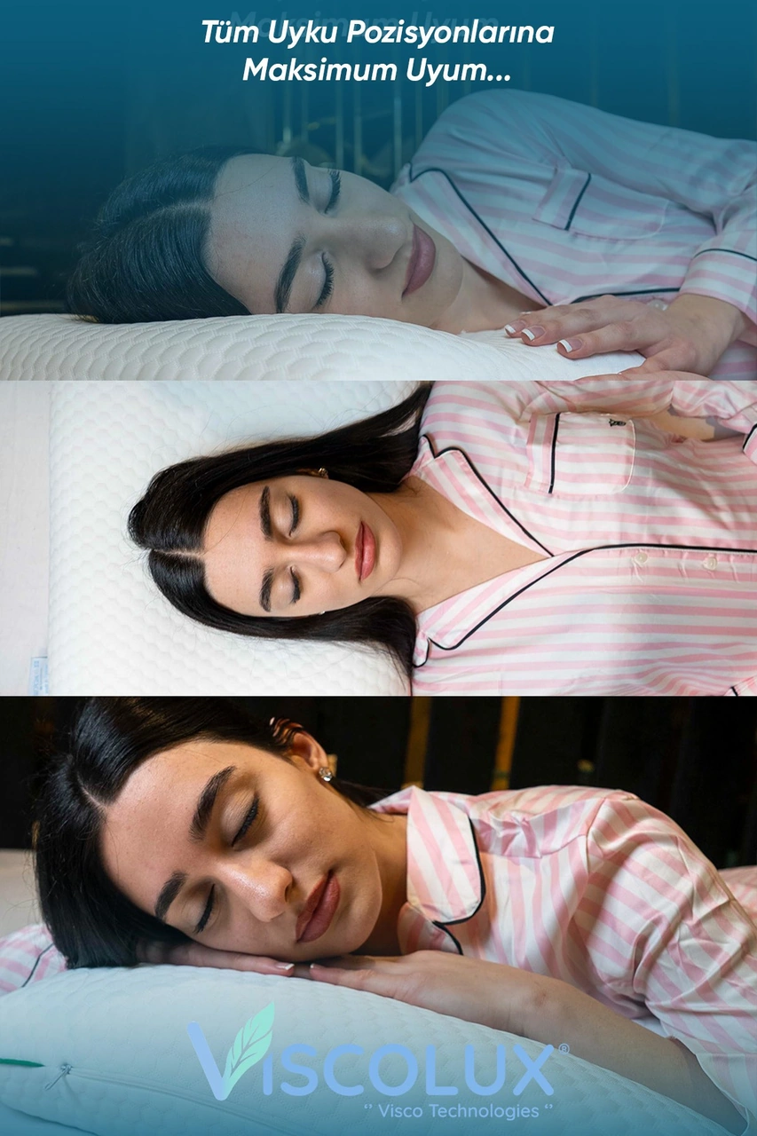 Horlama Azaltıcı Yastık - Horlama Önleyici Ortopedik Visco Yastık 55x40x12/10 Yeşil