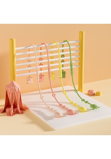 Sones Ayı Silikon Emzik Zinciri Bebek Diş Kaşıyıcı Oyuncak Düşme Önleyici Halat Emzik Klipsi Sarı