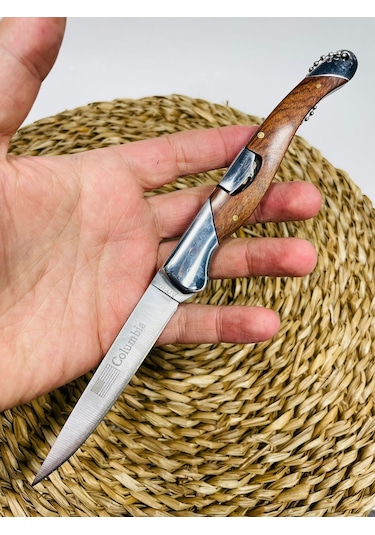 Columbia Marka AhşapKasa Kamp Çakı //25cm-A030 Kahverengi