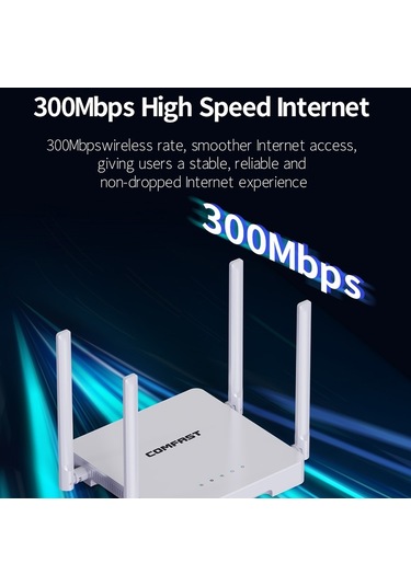 Sones Comfast Cf-n1 V2 300mbps Wıfı4 Kablosuz Yönlendirici, 1 Wan + 4 Lan Rj45 Portu, Ab Fişi