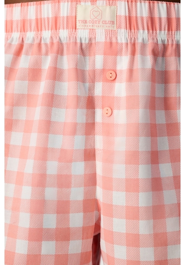 Penti Pembe Cozy Club Gingham Pamuklu Şort Pijama Altı Pn27