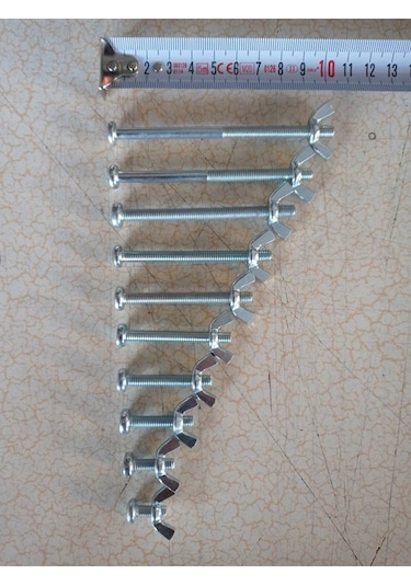 10 Adet Kelebek Somunlu M6X60 Civata