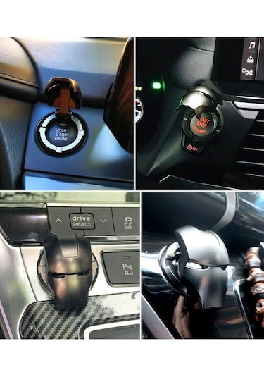 Start Stop Klima Düğme Buton Koruyucu Füme Metal
