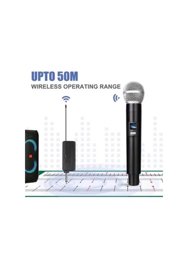 Bfs Profesyonel Çiftli Kablosuz Mikrofon Seti Karaoke Şarj Edilebilir 50 Metre Mesafe