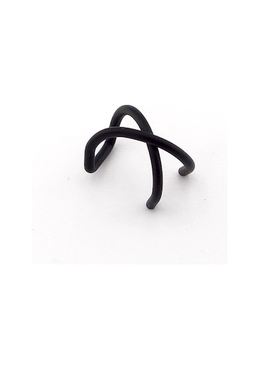 Mat Siyah Renkli Earcuff Kulak Kelepçesi Çapraz Sarmal Ex083 Siyah