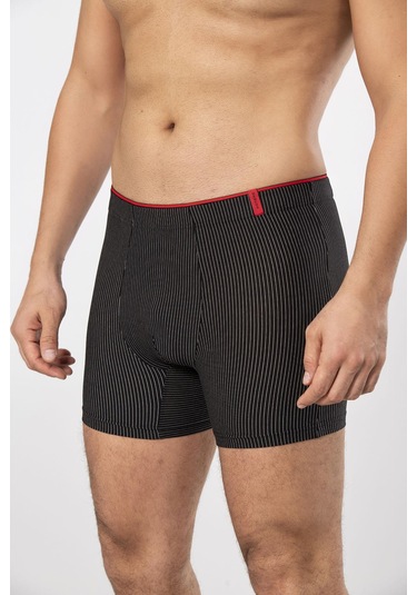 Weweus Siyah Pamuk Elastan Çizgili Boxer 14921 Siyah