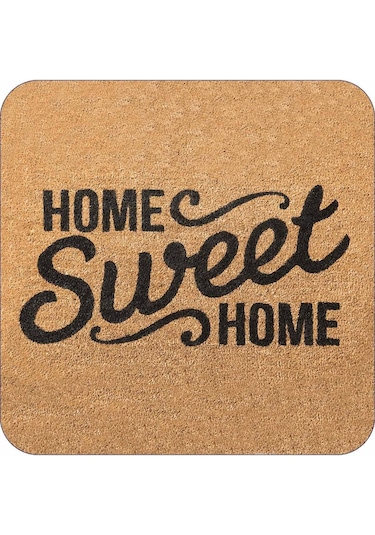 Bej Home Sweet Home Banyo Halısı Klozet Paspas Seti Bs315