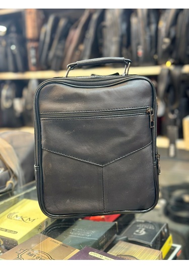 Trg Polo Hakiki Deri Siyah El Çantası Siyah