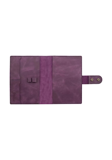 A5 Defter Ve Ajanda Kılıfı - %100 Rainbow Deri - Ko10001 - Mor Mor