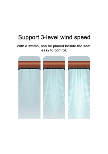 Hangfox Araba Koltuğu Usb Fanı - 3 Seviye Rüzgar Hızı, Bağımsız Anahtar, Ter Ve Sıcaklığı Azaltıcı, Cf01 Siyah