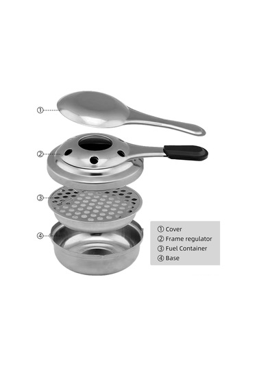 Yuntech01 2'li Mini Çelik Alkol Ocağı - Ev Ve Dış Mekan İçin, Fondue/hotpot Isıtıcı, Plastik Isıya Dayanıklı Kollu, 16cm, Taşınabilir Gümüş